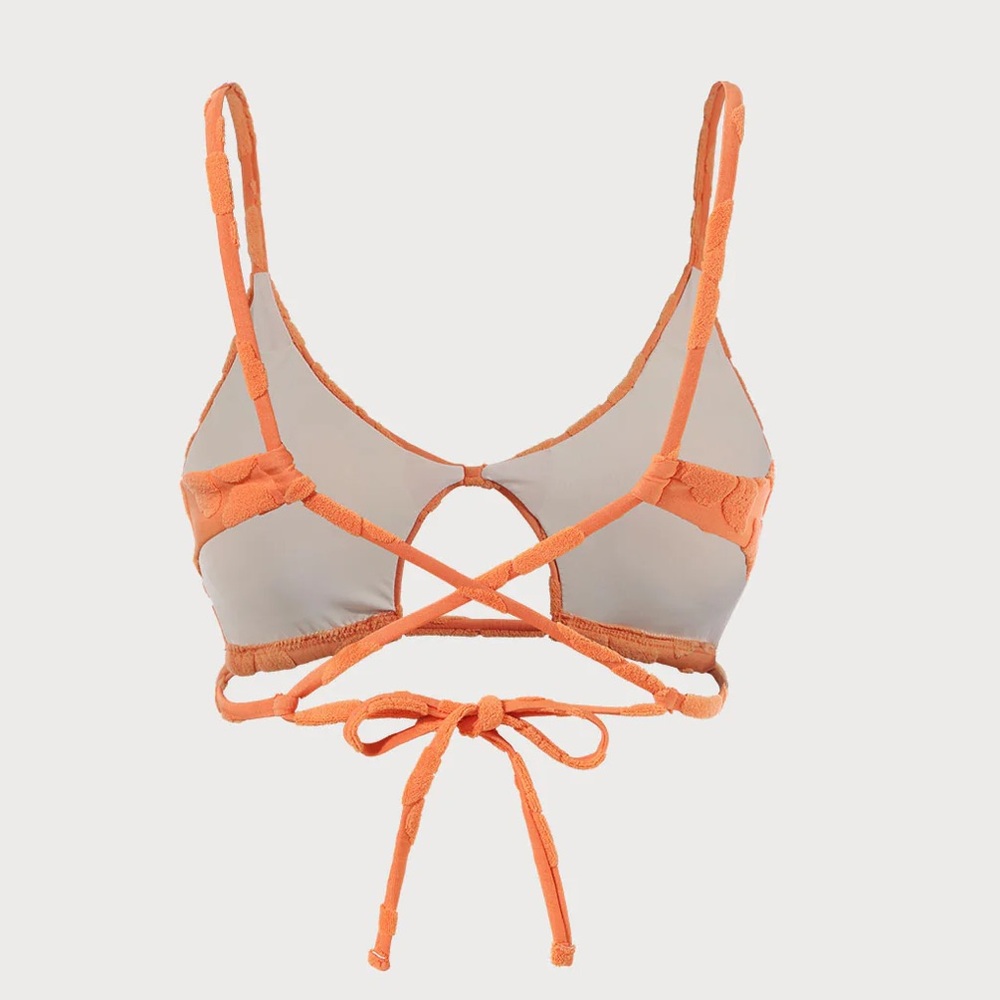 Berlook Orange Floral Jacquard Cut Out Bikini Set - Picture 6 of 11